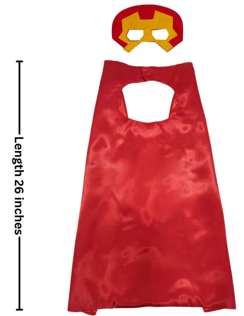 BookMyCostume Red & Yellow Cape and Masks Set for Kids - Superhero Dress Up Costumes for Boys and Girls | Perfect for Dress Up, Cosplay, Halloween & Parties | 3-10 Years